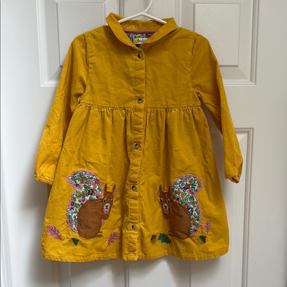Mini Boden Yellow Peplum Sundress with Peter Pan Collar size 2-3 years
